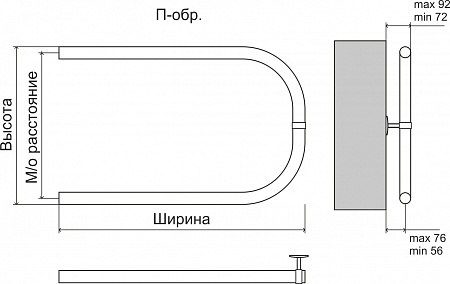 Эконом П-обр AISI 32х2 500х500 Полотенцесушитель  TERMINUS Ярославль - фото 3