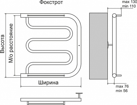 Фокстрот AISI 32х2 500х400 Полотенцесушитель  TERMINUS Ярославль - фото 4