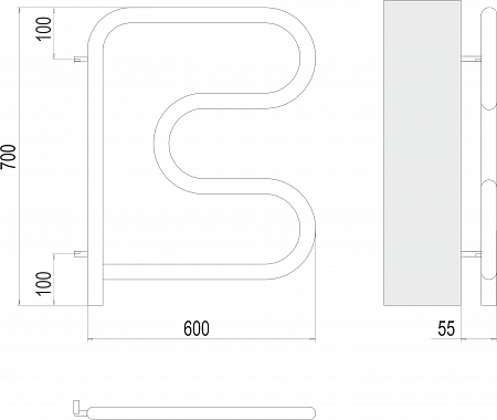 Электро 25 F-обр 600х600 поворотный Полотенцесушитель TERMINUS Ярославль - фото 3
