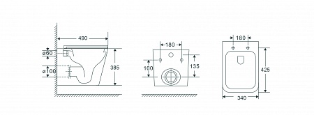 Подвесной унитаз безободковый Terminus Ватикан Monolit 490х340 белый Ярославль - фото 9