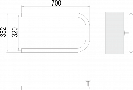 П-обр AISI 32х2 320х700 Полотенцесушитель  TERMINUS Ярославль - фото 3