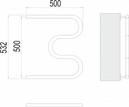 М-обр AISI 32х2 500х500 Полотенцесушитель  TERMINUS Ярославль - фото 3
