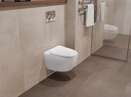 Подвесной унитаз безободковый Terminus Енисей Monolit 560х390 белый Ярославль - фото 1